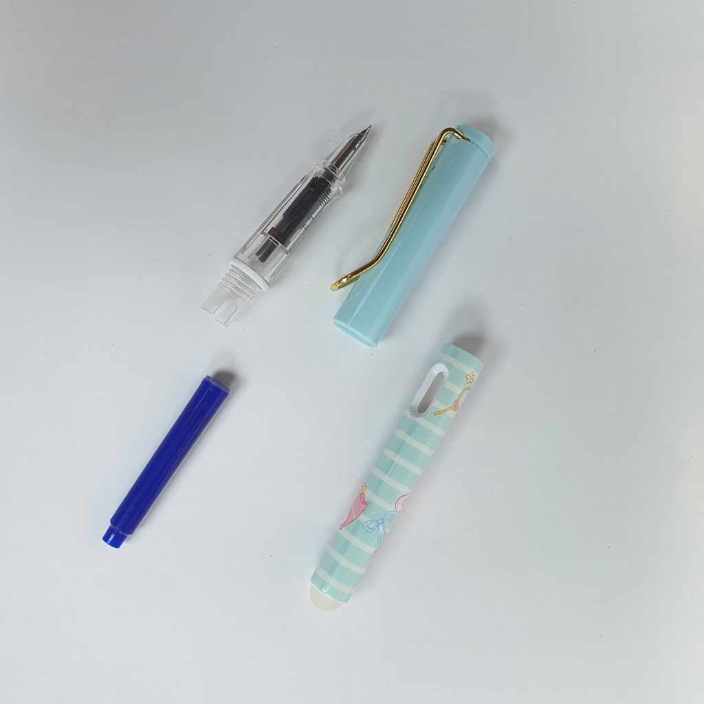 Bút máy xóa được. Ngòi trơn, thanh đậm, siêu bền, hình dễ thương. Bút mực tẩy được ( Hàng nội địa Trung) Soleil Home