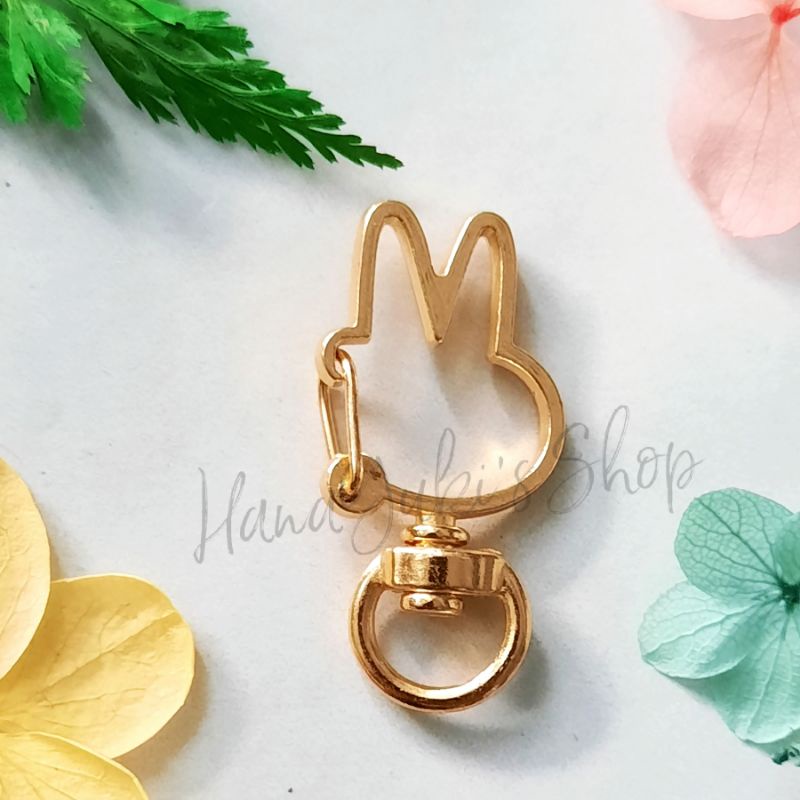 Khoen móc khóa hình thỏ, mèo, bông hoa bằng kim loại dày, chắc chắn, đẹp tiện dùng trong handmade