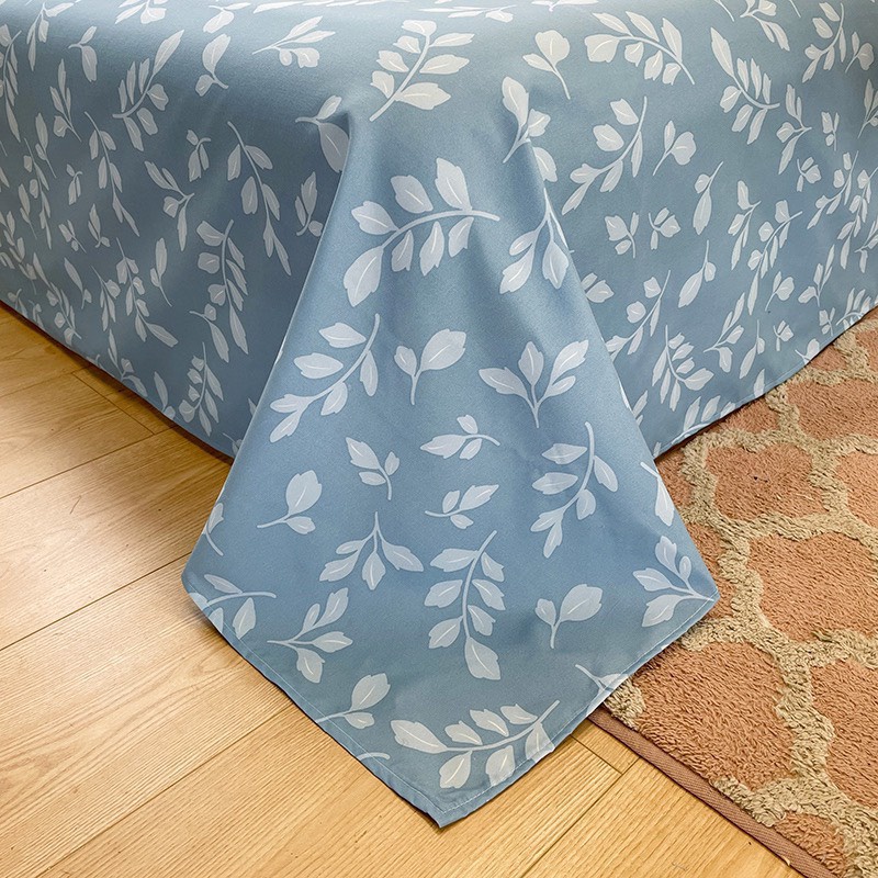 Bộ chăn ga gối hot cotton poly -  Lá nền xanh.