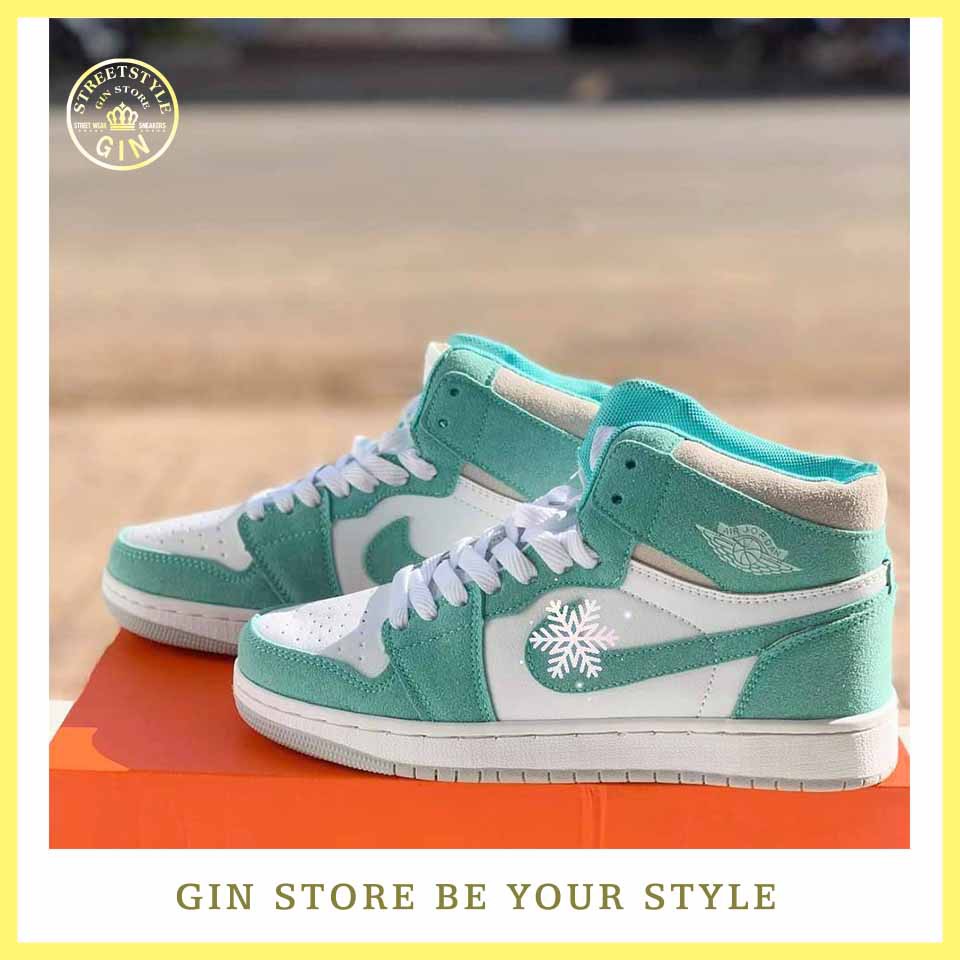 Giày Sneaker JD 1 Cổ Cao Xanh Ngọc bản cực đẹp [HÌNH THẬT + FREESHIP] - Gin Store (Gin Store V)