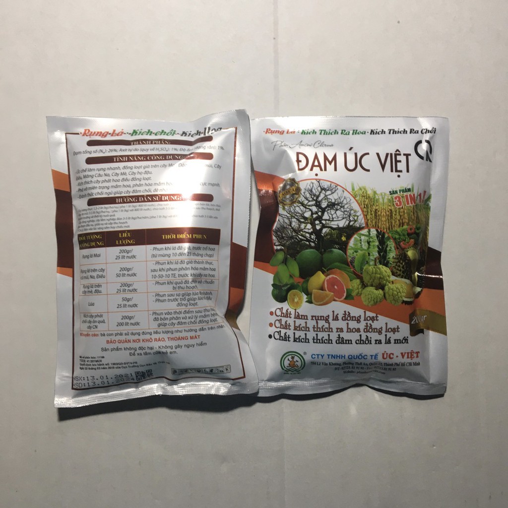 Thuốc xịt rụng lá mai , Gói 200 gram pha 25 lít nước
