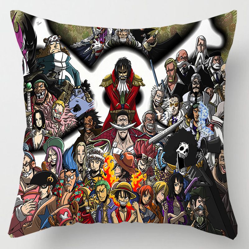Anime One Piece Luffy Cartoon poszewka na poduszk, poszewka na poduszk, Sofa dekoracyjna wi,cej stylu poszewka na poduszkg wystr