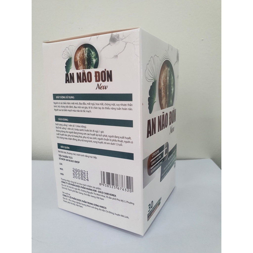 VIÊN UỐNG HỖ TRỢ BỔ NÃO AN NÃO ĐƠN PHIÊN BẢN MỚI