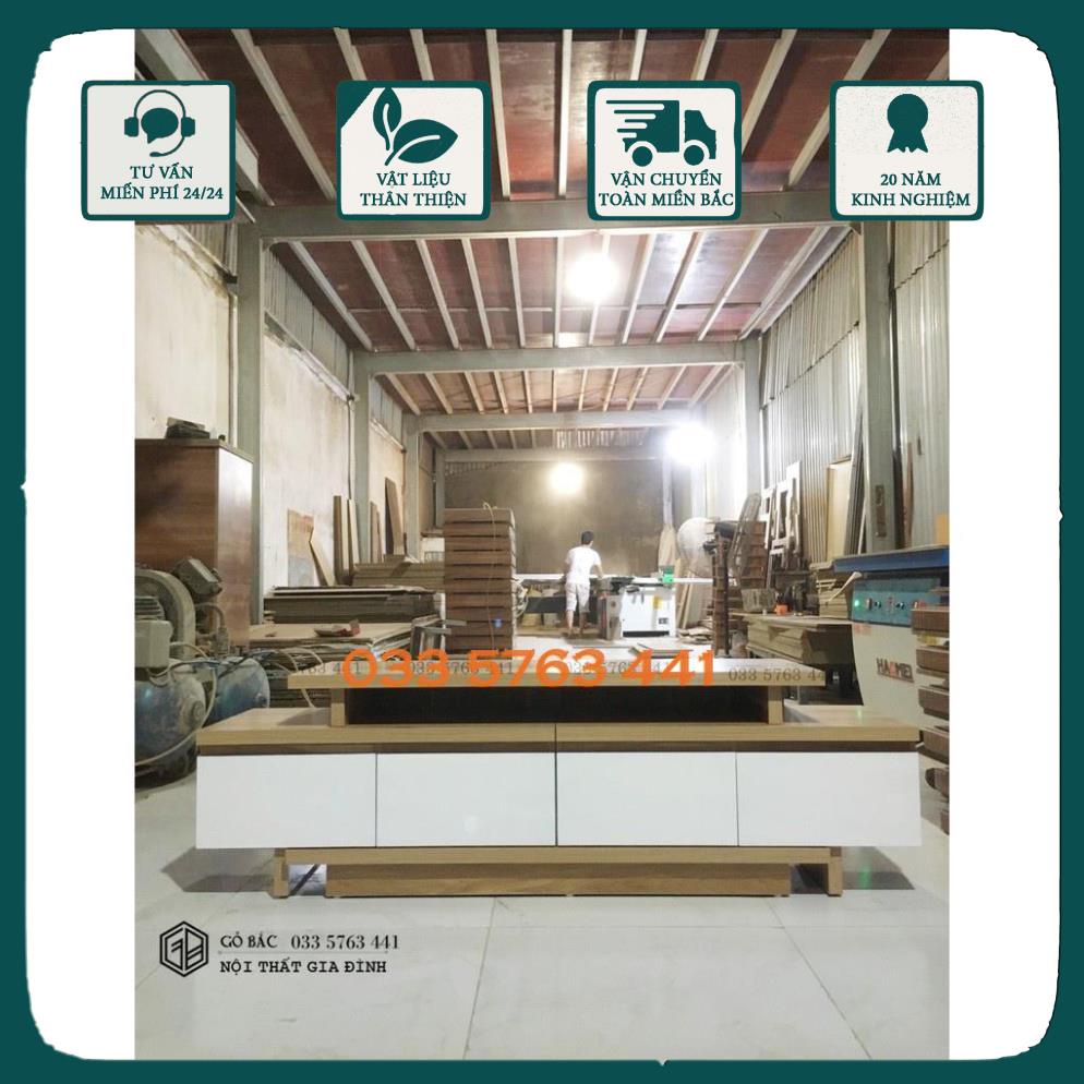 GIÁ GỐC - Kệ tivi thông minh rút 2 đầu kích thước dài 1m6 kéo ra được 2m4 gỗ MDF phủ melamine