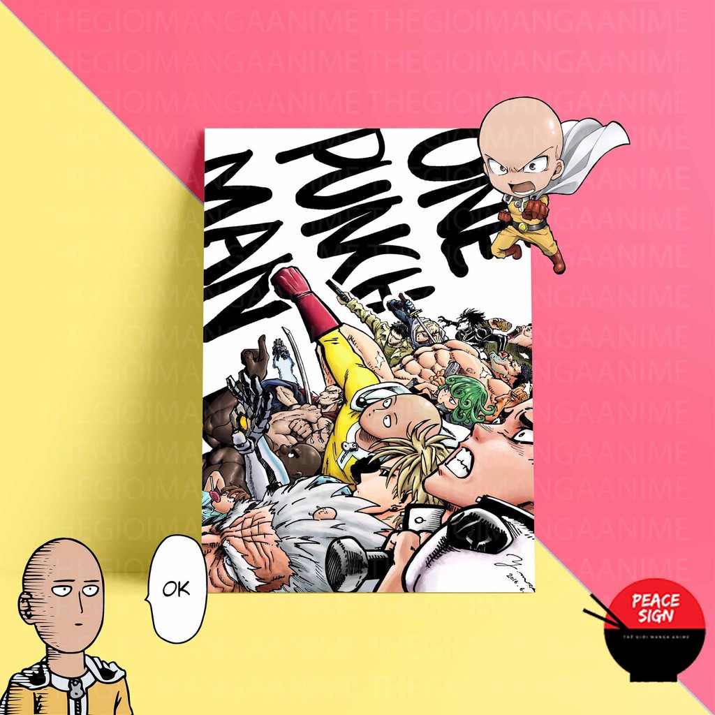 (50 mẫu) Tấm Postcard giấy 260gsm cao cấp ONE PUNCH MAN anime chibi ảnh đẹp nhiều mẫu