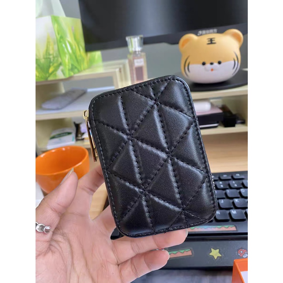 Túi ví da PU đựng son có gương cao cấp trang điểm tiện lợi