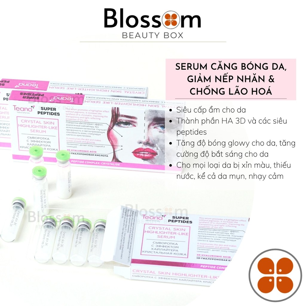 Serum cấp nước dưỡng ẩm, căng bóng da TEANA CRYSTAL SKIN SUPER PEPTIDES