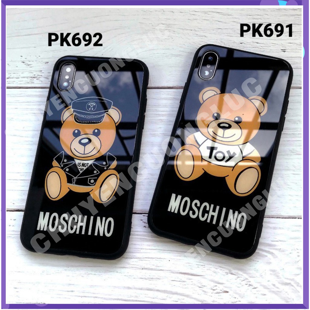 Ốp kính hình gấu - iPh 6/6S - 6 Plus/ 6S Plus - 7/ 8 - 7 Plus/ 8 Plus - X/ XS/ XS Max - CCL0806