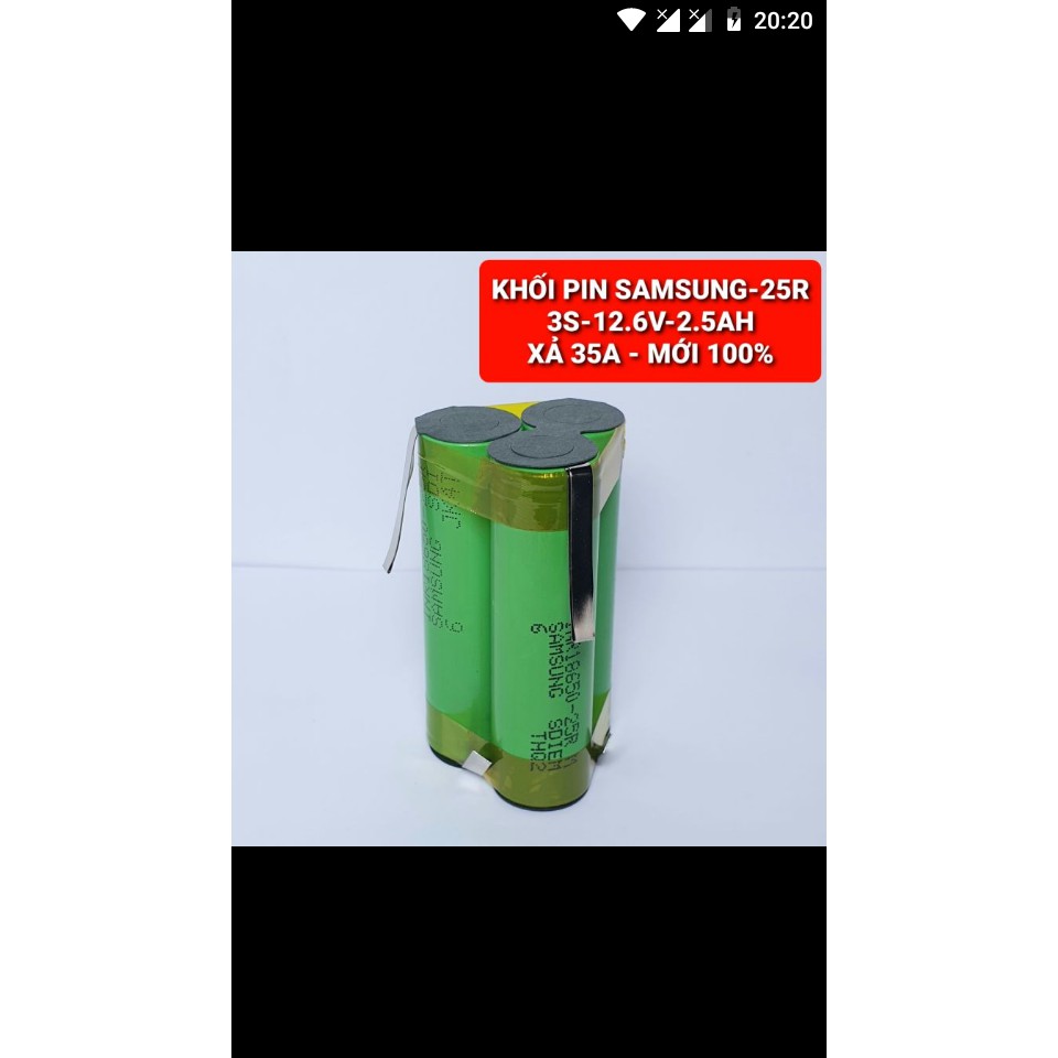 KHỐI PIN 12V LOẠI 3 CELL TAM GIÁC DUNG LƯỢNG 2500MAH DÙNG PIN SAMSUNG ĐÓNG MỚI