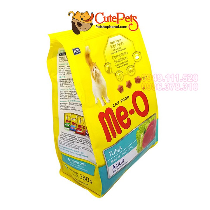 Thức Ăn cho mèo Me-O Adult 350g Vị Hải sản Cá Ngừ Cá thu Hạt cho mèo trưởng thành - Cutepets