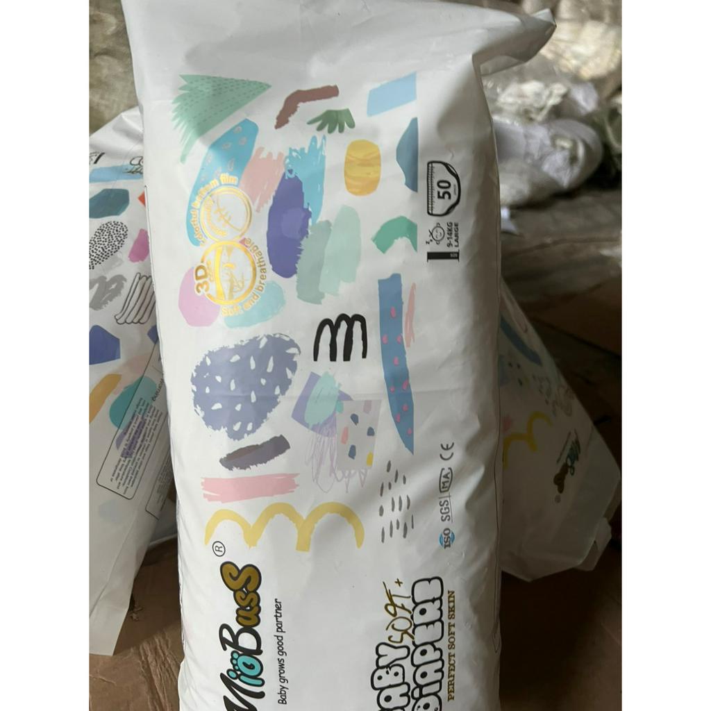 Combo 2 bịch bỉm Miobuss cao cấp, bo mông siêu thấm chống hăm M/L/XL/XXL/XXXL. Hàng công ty chính hãng