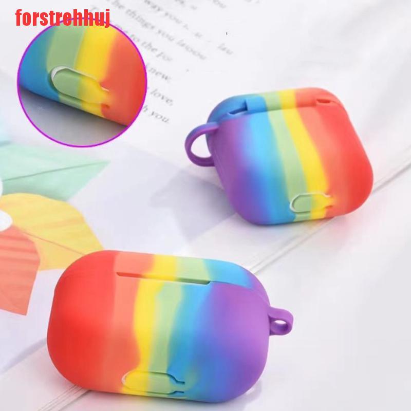 Vỏ Bọc Bảo Vệ Hộp Đựng Tai Nghe Airpod Bằng Silicon Mềm Màu Cầu Vồng Xinh Xắn | BigBuy360 - bigbuy360.vn