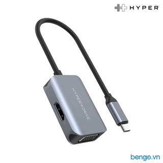 Cổng chuyển HyperDrive 2 in 1 USB-C qua HDMI VGA 4K - HD-C2HV thumbnail