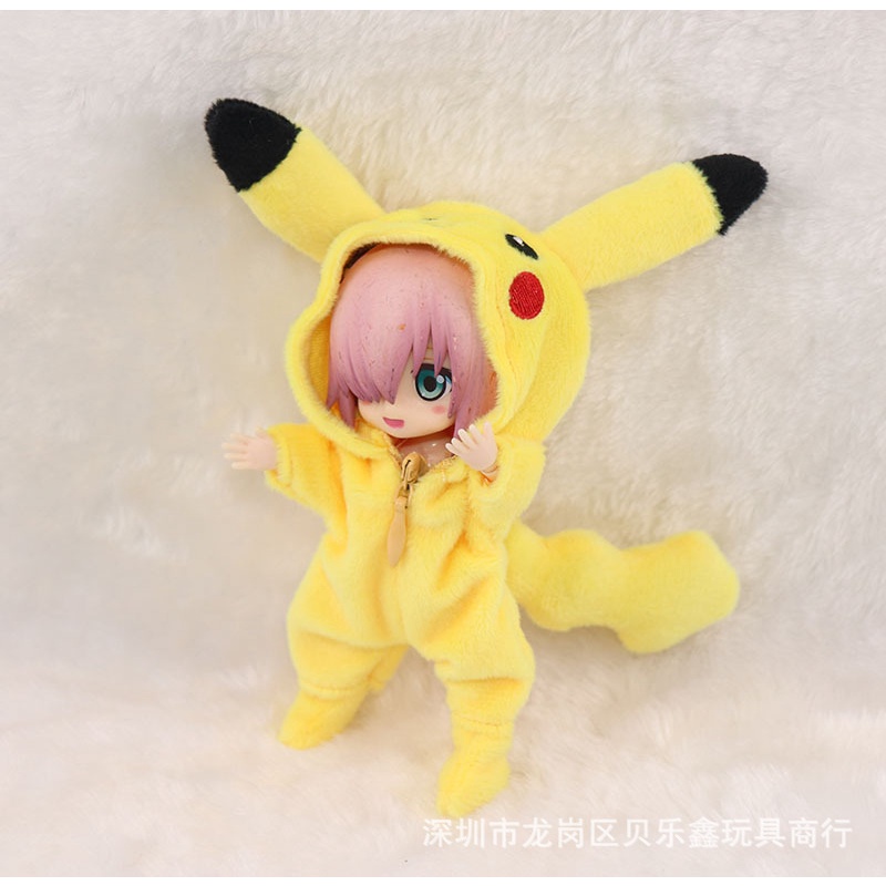 Bộ Áo Liền Quần Hai Món In Hình Pikachu Dễ Thương Cho Búp Bê Meijie Pig1/12bjdDoll