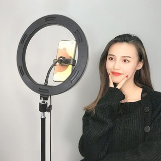 Đèn Livestream 26cm + Kẹp đt+ Chân đèn sịn . Đèn hỗ trợ chụp ảnh ,3 chế độ sáng phục vụ trang điểm. Pk.Tot - BH 12 tháng