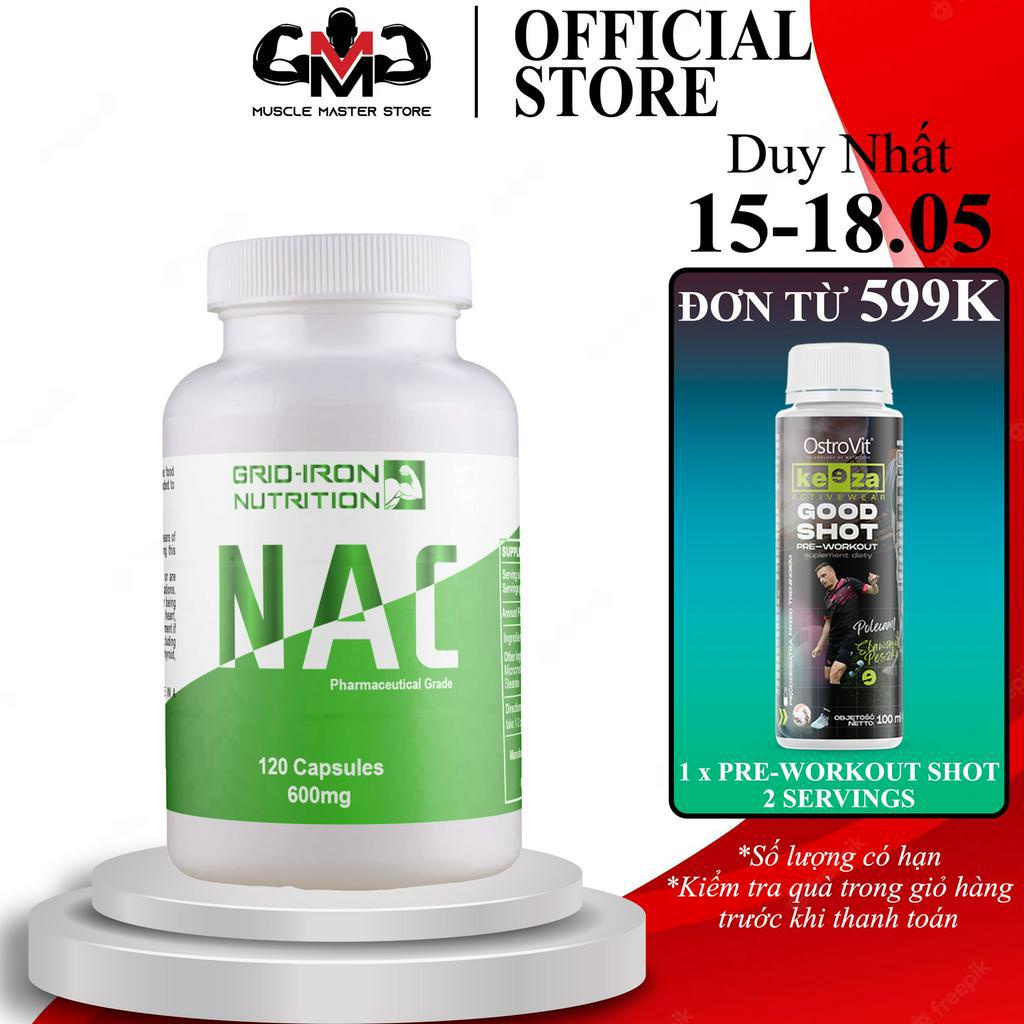 Viên Giải Độc Gan Thận, Trắng Da Grid Iron Nutrition NAC 600mg 120 Viên