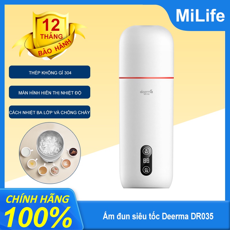 [Mã ELHAMS5 giảm 6% đơn 300K] Ấm đun siêu tốc Deerma DR035|BH 3 Tháng