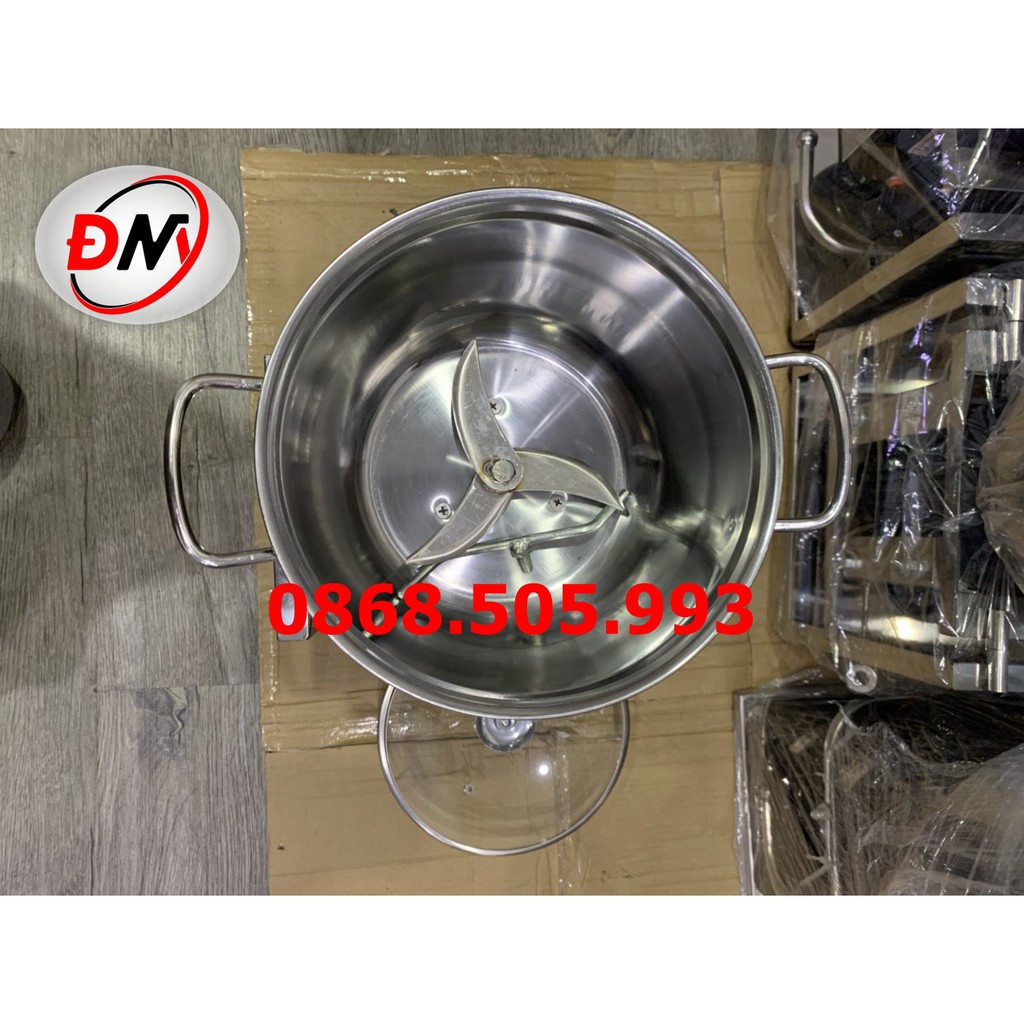 Máy xay thịt làm giò chả 1100w nồi 22cm chân inox không gỉ tặng kèm lưỡi làm chà bông (ruốc)
