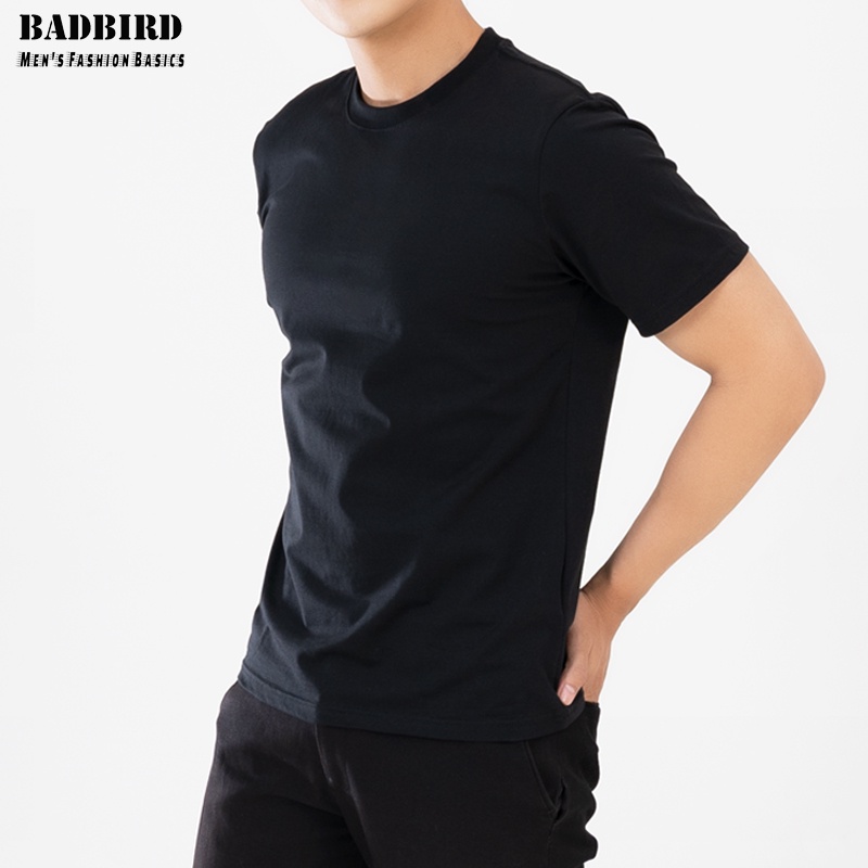 Áo Thun Nam Cotton Spandex CAO CẤP cổ tròn, co giãn 4 chiều, thấm hút, khô thoáng, Regular Fit, Thương hiệu Việt BADBIRD