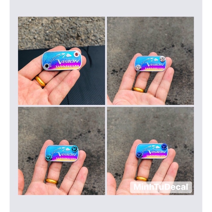 Tem Titan Nắp Dầu Dành Cho Vision, Với Hai Phối Màu Điện Phân Và Màu khò