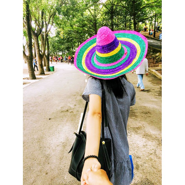 Mũ giang nhiều màu xuất khẩu - mũ sombrero du lịch, đi biển, picnic, hội nhóm mũ rộng vành