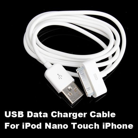 Dây cáp sạc và đồng bộ dữ liệu USB tiện lợi cho IP4 4S 3G IPmáy nghe nhạc táo NANO