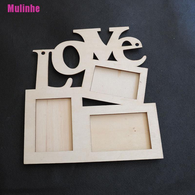 Khung Ảnh Gỗ Hình Trái Tim Khắc Chữ Love DIY