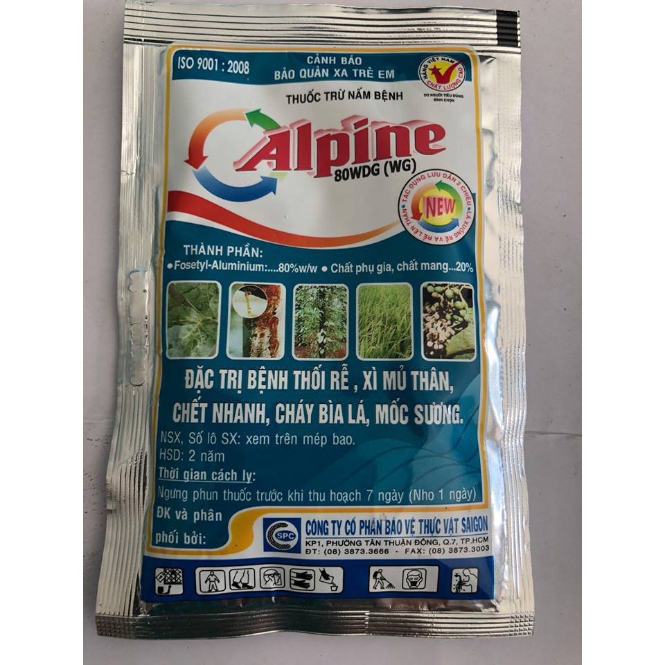 Thuốc trừ nấm bệnh Alpine 80WG SPC 100gr trị nấm, thối rễ chết nhanh, xì mủ , sương mai