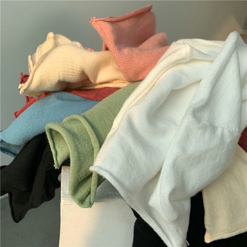 Áo Sweater Dệt Kim Cổ Cao Dáng Ôm Hàng Quảng Châu Loại 1 Thời Trang Thu Đông Cho Nữ Áo Giữ Nhiệt Nhiều Màu Sắc
