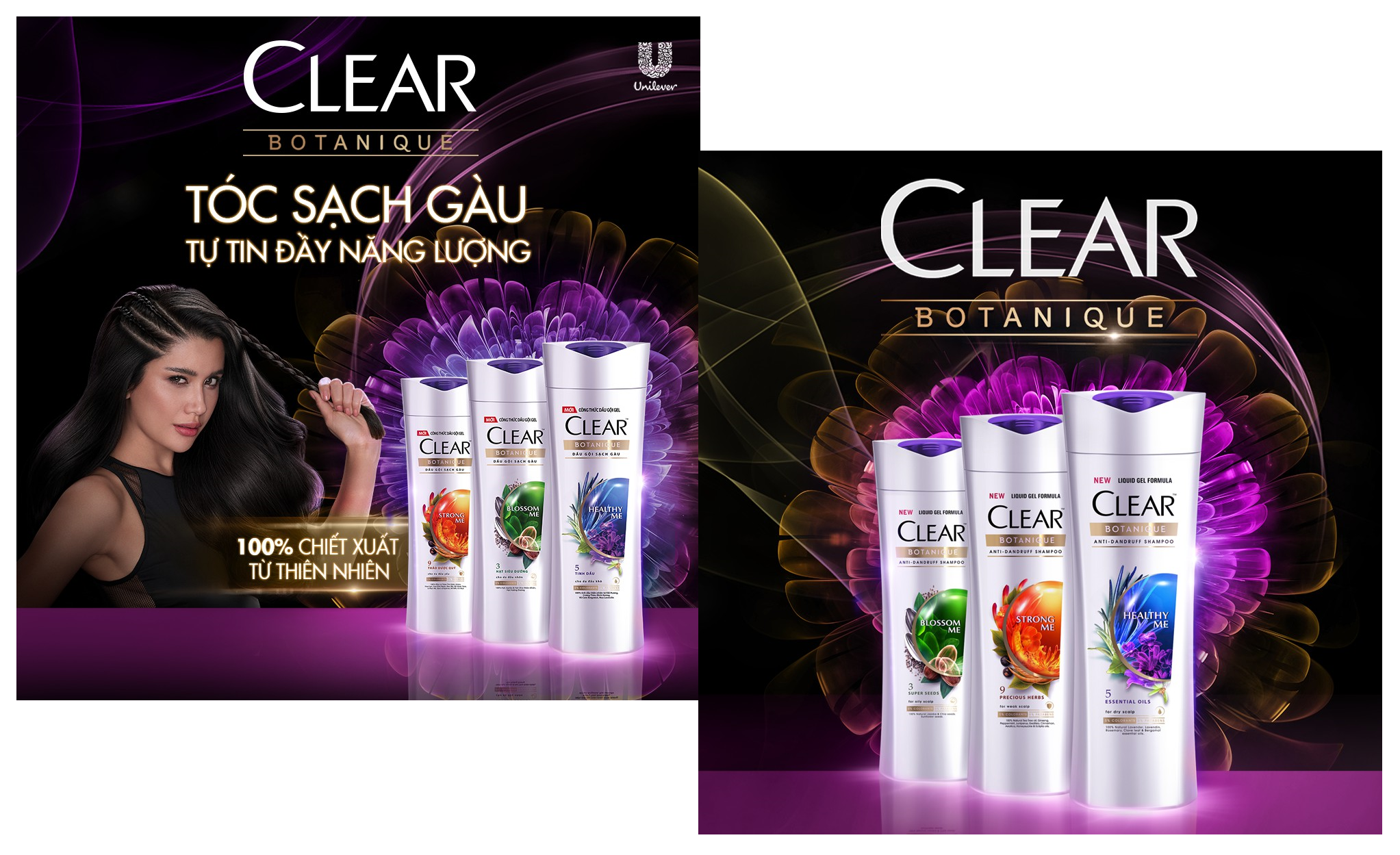 Dầu gội sạch gàu Clear Botanique 630g/chai