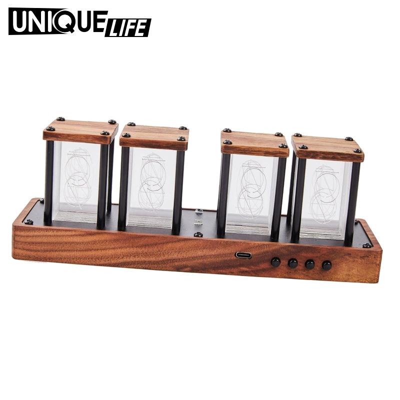 Đồng Hồ Báo Thức Điện Tử Đèn LED RGB Nixie Để Bàn Trang Trí Phòng Ngủ