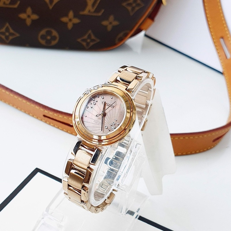 Đồng hồ nữ chính hãng Citizen EM0463-51Y - Máy quartz pin năng lượng ánh sáng - Kính Sappphire