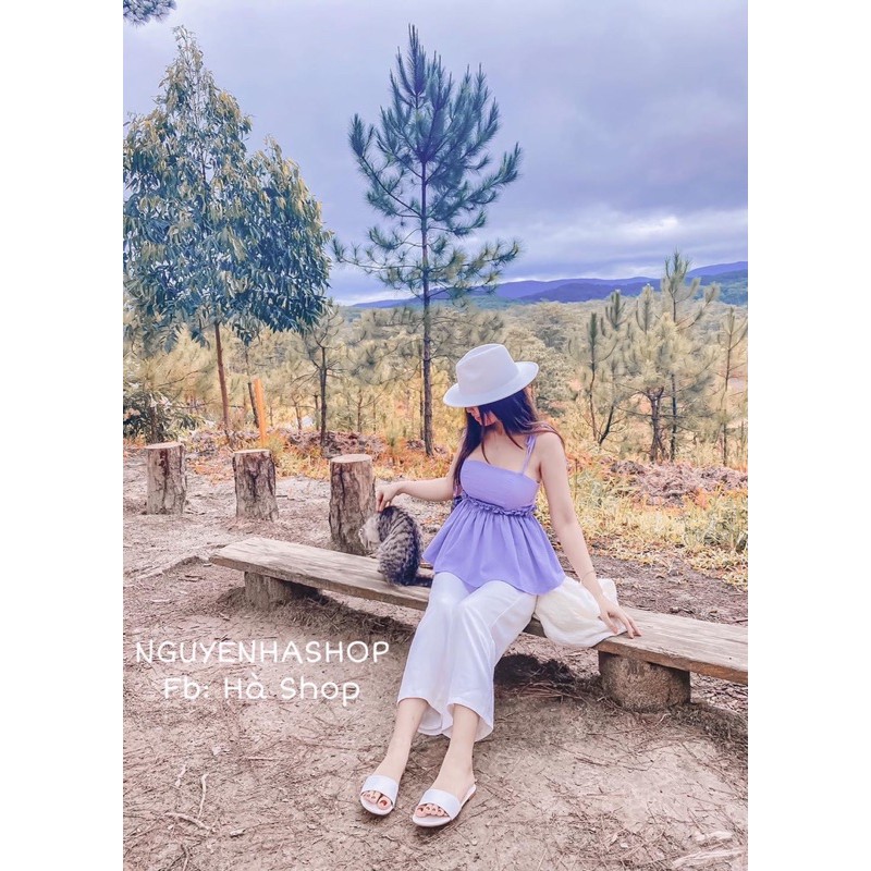 [Mã FATHANG5 giảm 10K đơn 50K] Set Áo Cột Vai Quần Ống Rộng Có Mút Sẵn Hàng Cao Cấp<Hình Thật Sp> | BigBuy360 - bigbuy360.vn