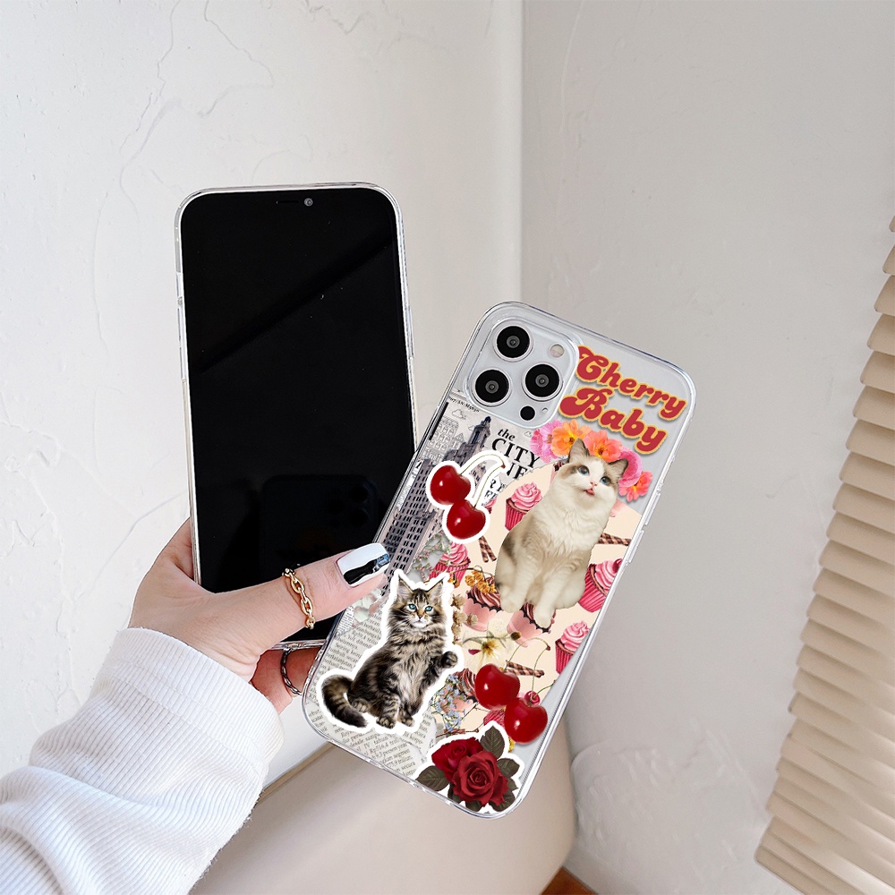 Ốp Điện Thoại Silicon Mềm Trong Suốt In Mèo Hoạt Hình Cho IPhone 11 12 13 Pro Max Mini XS Max X Xr 4 5 6 7 8 S + SE 2020