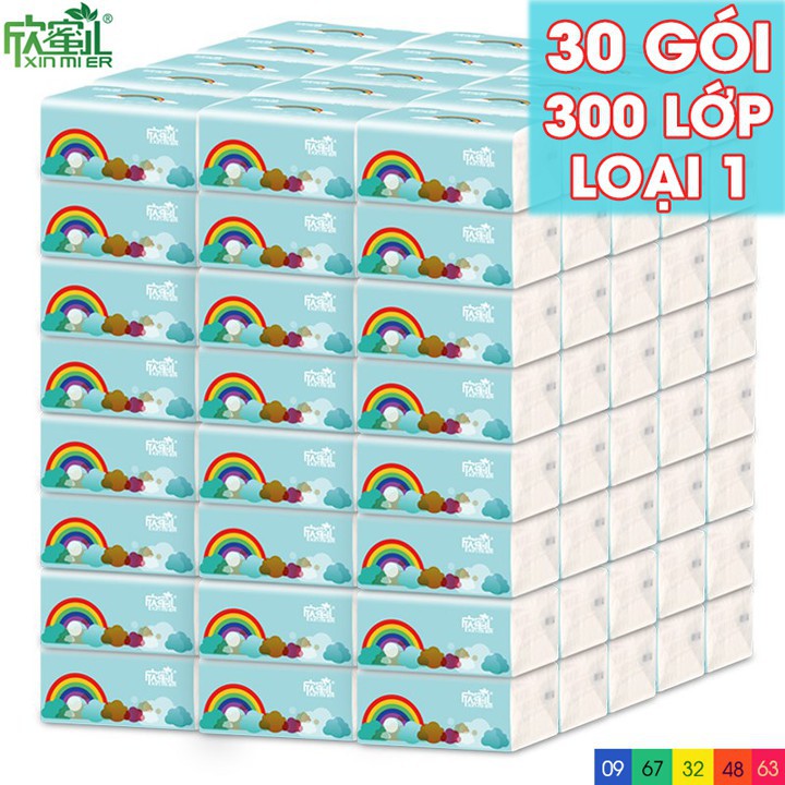 30 GÓI GIẤY ĂN CẦU VỒNG XIN MIER GIẤY 3 LỚP GÓI RÚT 100 LẦN (HOT)