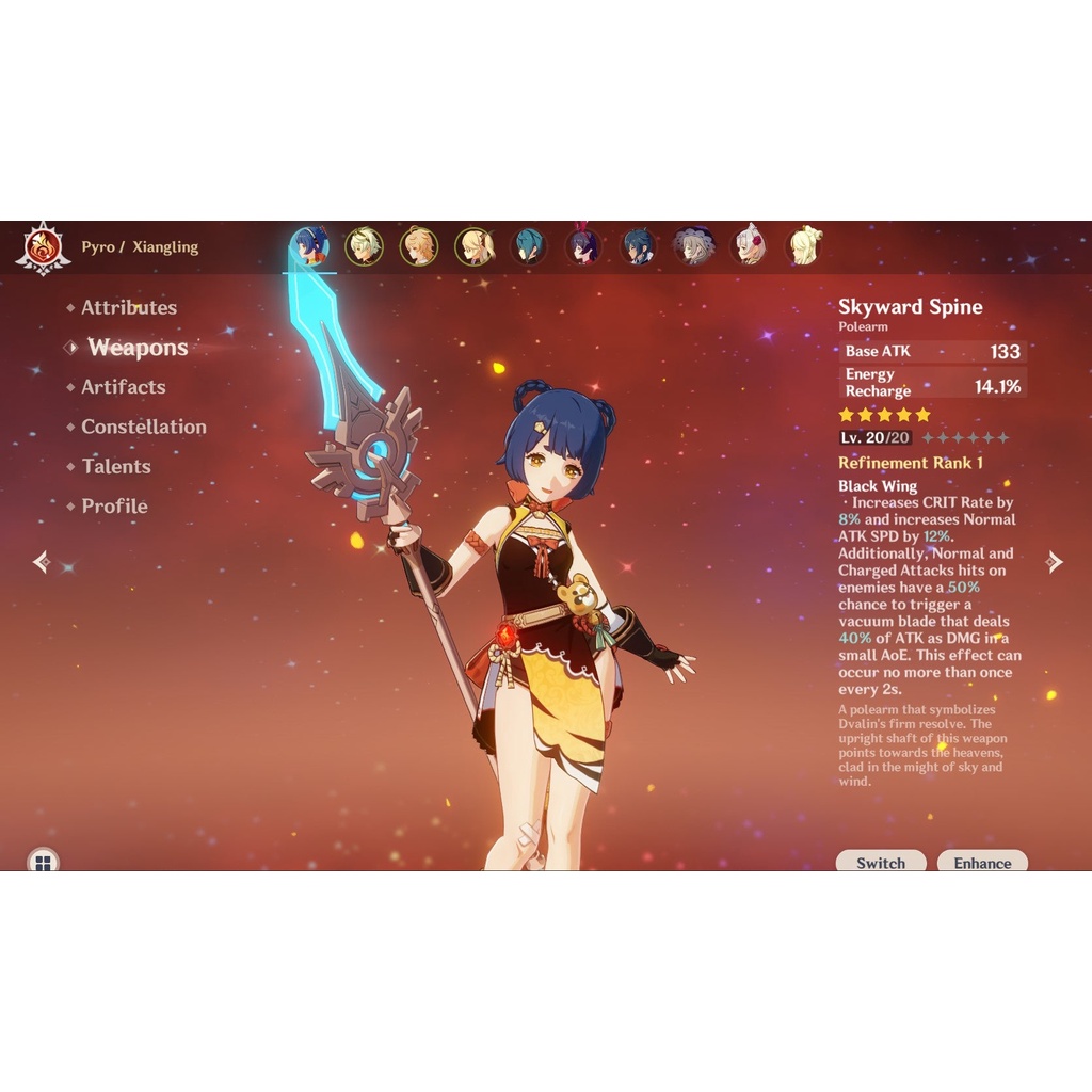 [ Tặng đế ][ 21cm ] Mô hình móc khóa Xương sống Thiên Không - Genshin Impact - Baystore