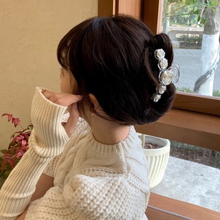 Kẹp tóc hình hoa trà trắng phong cách retro hàn quốc