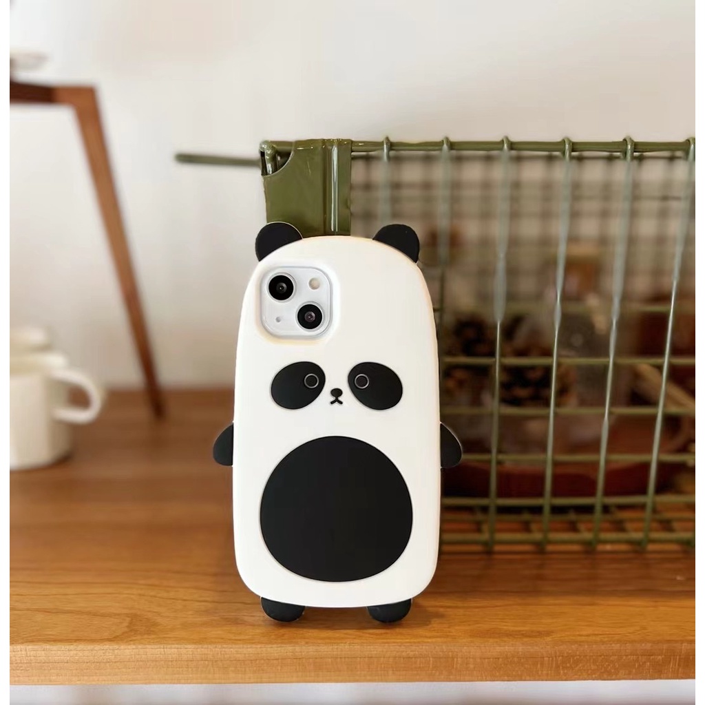 Ốp Điện Thoại Silicone Hình Gấu Trúc 3D Cho iPhone 13 Pro Max iPhone 12 Pro Max iPhone 11 Pro Max iPhone 7 8 Plus SE 2020 Xs Max XR