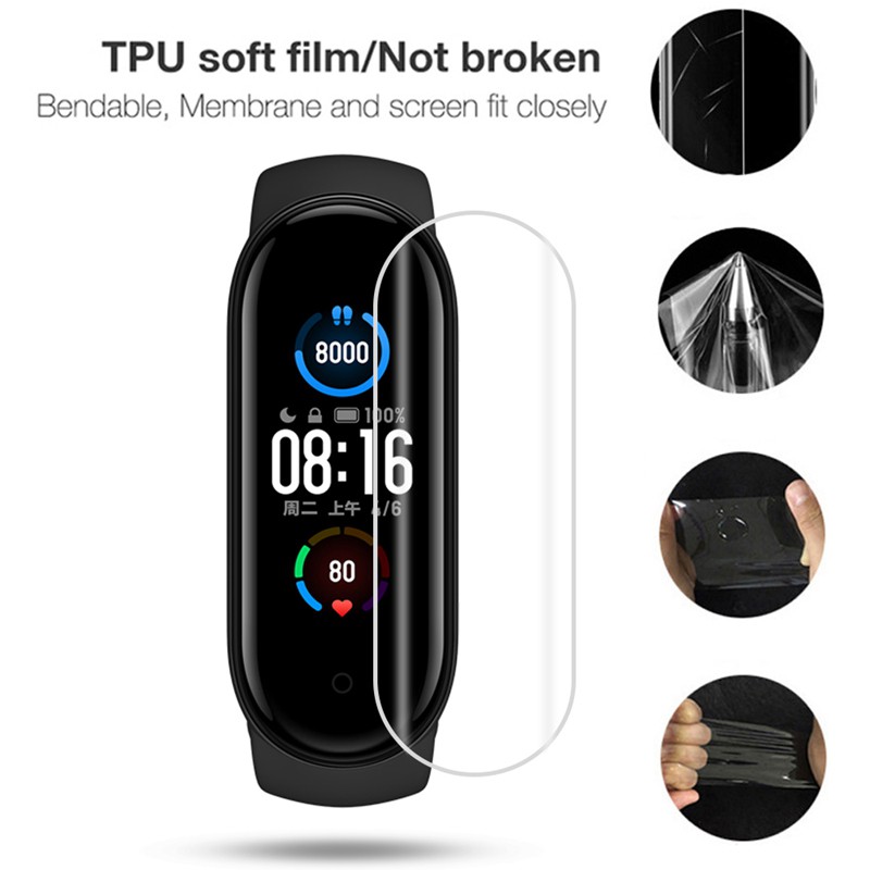 Bộ miếng dán TPU mềm bảo vệ màn hình đồng hồ thông minh Xiaomi Mi Band 6 5 4 3