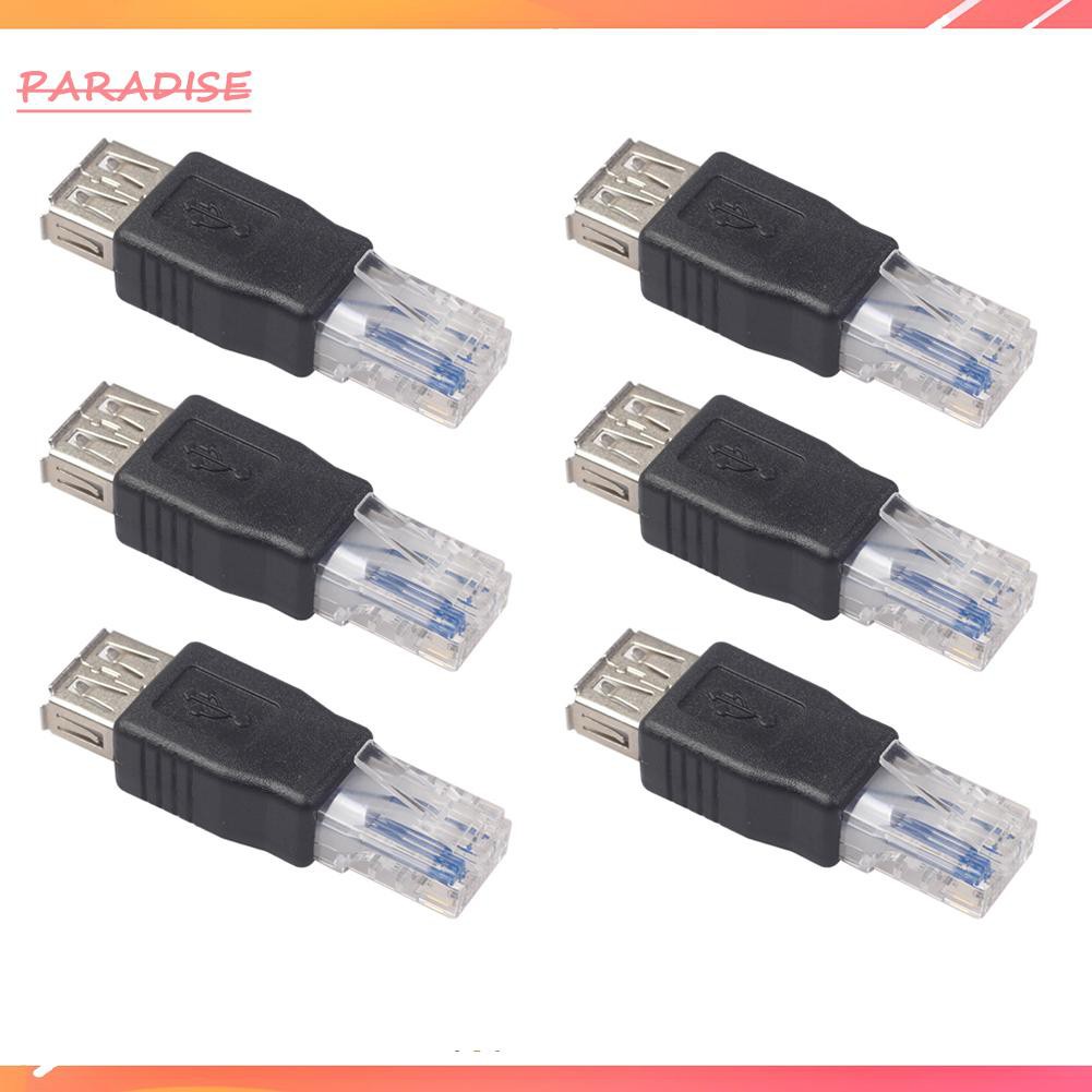 Paradise1 USB Type A Female To RJ45 Male Ethernet Laptop LAN Network Cable Converter