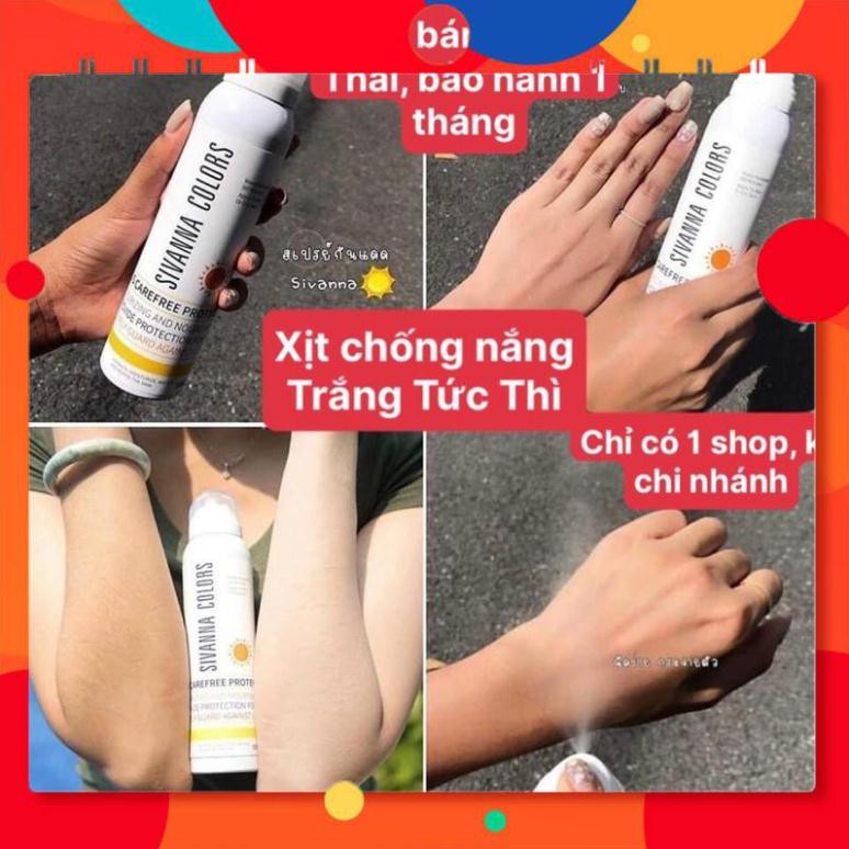 Xịt chống nắng lên tone da Sivanna chống nắng dưới nước 80p