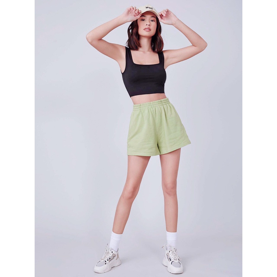 Áo croptop hai dây bản to cổ vuông, áo ba lỗ sát nách cổ vuông chất cotton bo zip co dãn Vati