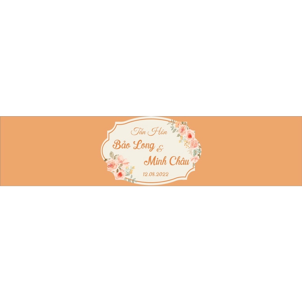 12 tờ nhãn dán chai nước suối lễ gia tiên, đám cưới