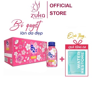 Nước uống Collagen 82x The Pink Nhật Bản hộp 10 chai Zuka Beauty uống đẹp da trắng mịn giảm nếp nhăn