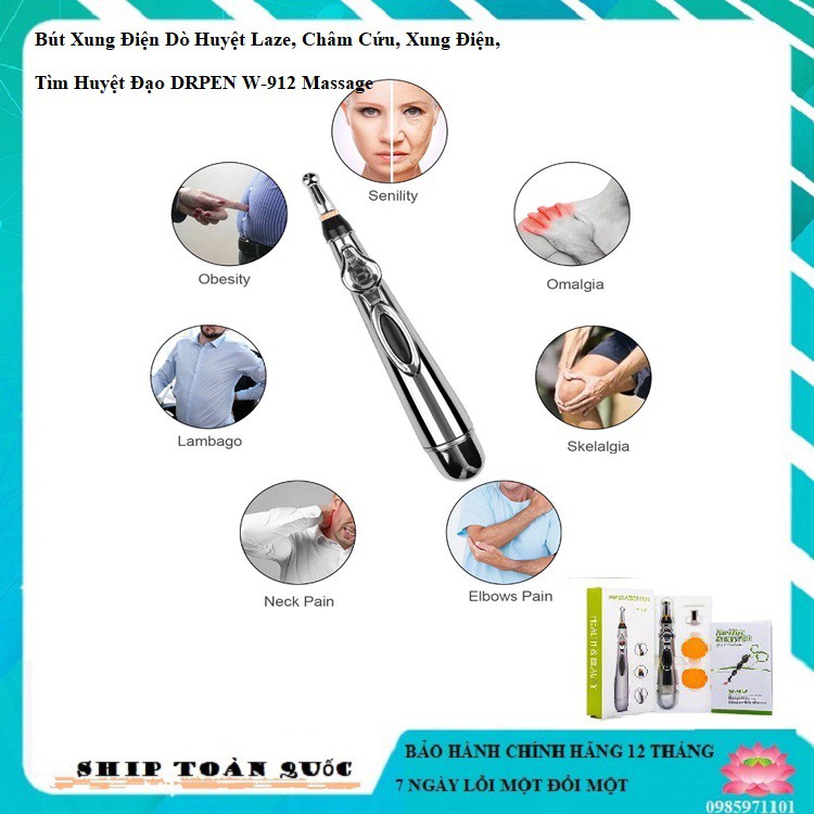 Bút Xung Điện Dò Huyệt Laze, Châm Cứu,  Xung Điện, Tìm Huyệt Đạo DRPEN W-912 Massage -senvangshop