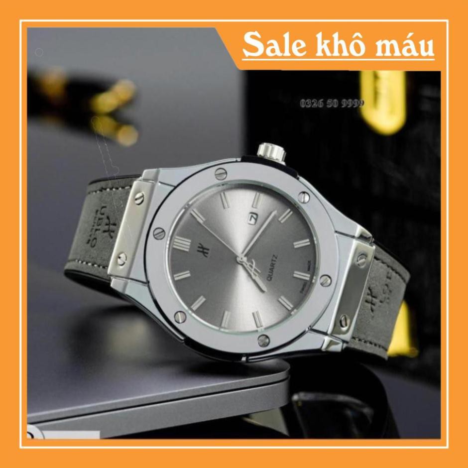 [Free Ship]  ĐỒNG HỒ NAM HUBLOT DÂY DA MTP-STORE