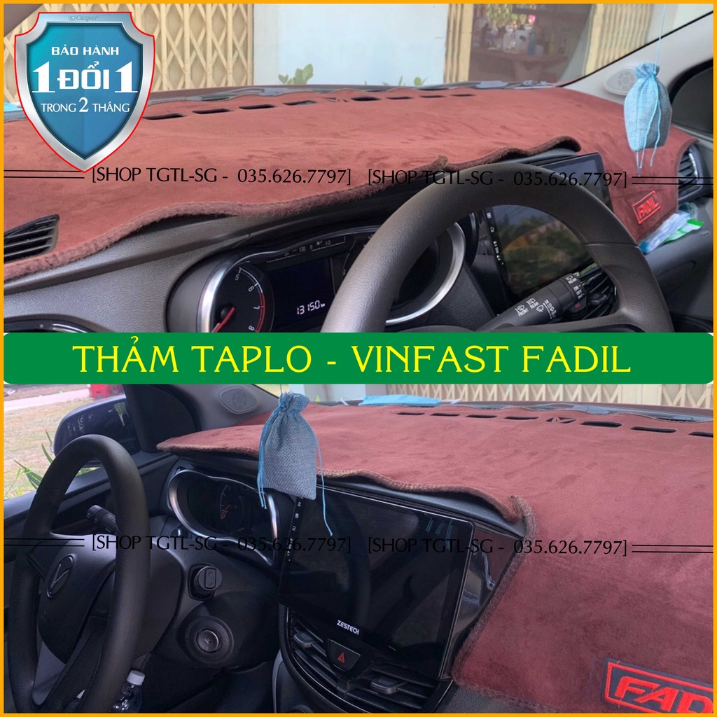 [Vinfast-Fadil 2020]  Thảm Taplo oto loại da vân gỗ,da cacbon,da nỉ đen và nhung lông cừu dày 3 lớp