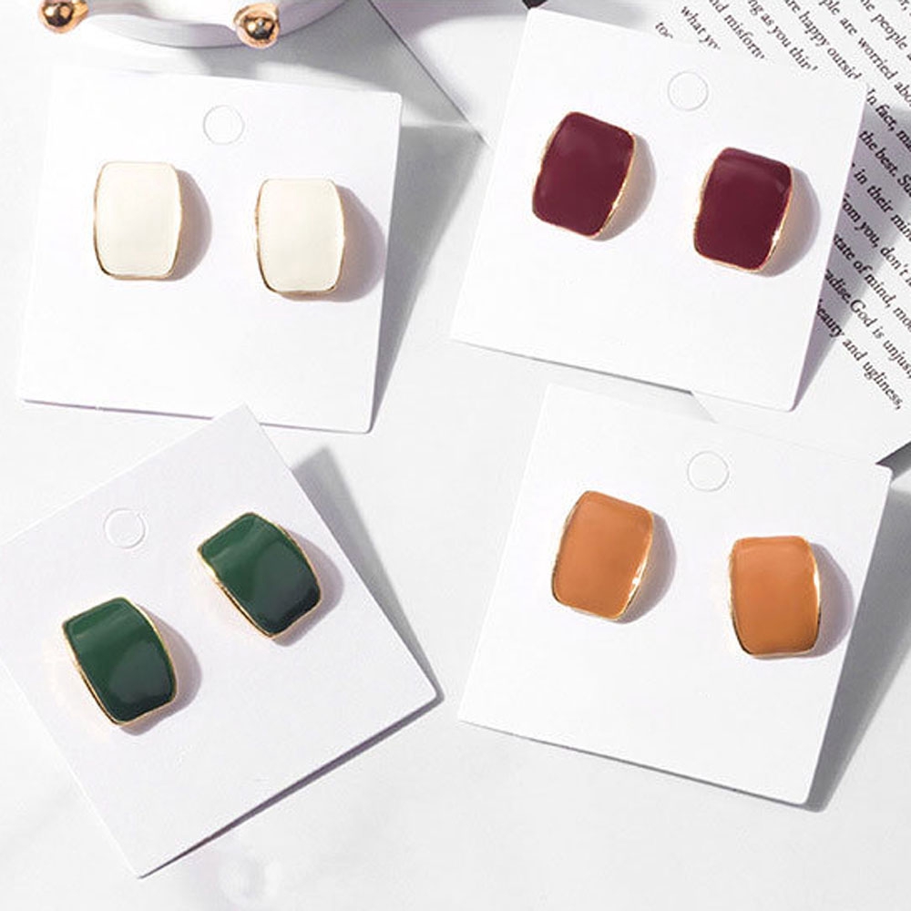 MXGOODS Women Party Big Enamel Geometric Earrings