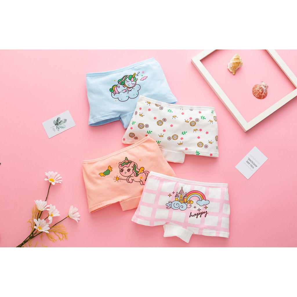 Quần Chip Bé Gái Chất zip Cotton Mịn Mát Không Xù , Giao Ngẫu Nhiên
