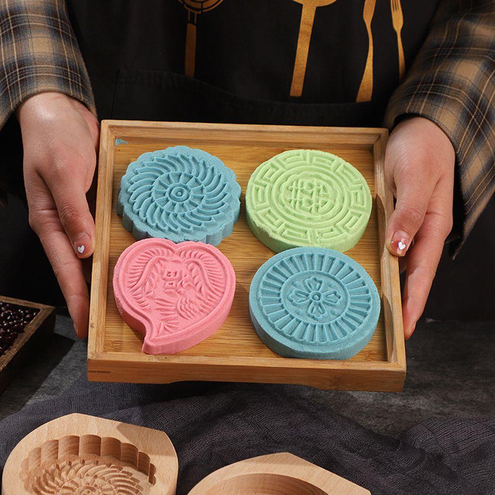 Khuôn Làm Bánh Trung Thu / Bánh Trung Thu Bằng Gỗ Hình Hoa / Cá Độc Đáo DIY